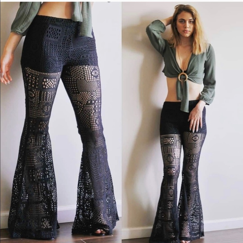 Festival crochet flare pants